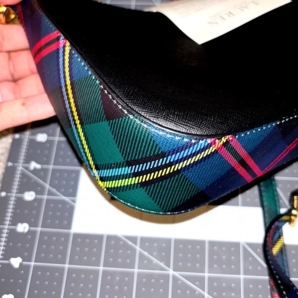 Ralph Lauren Crosshatch Leather Medium Danni plaid bag - Picture 4 of 8